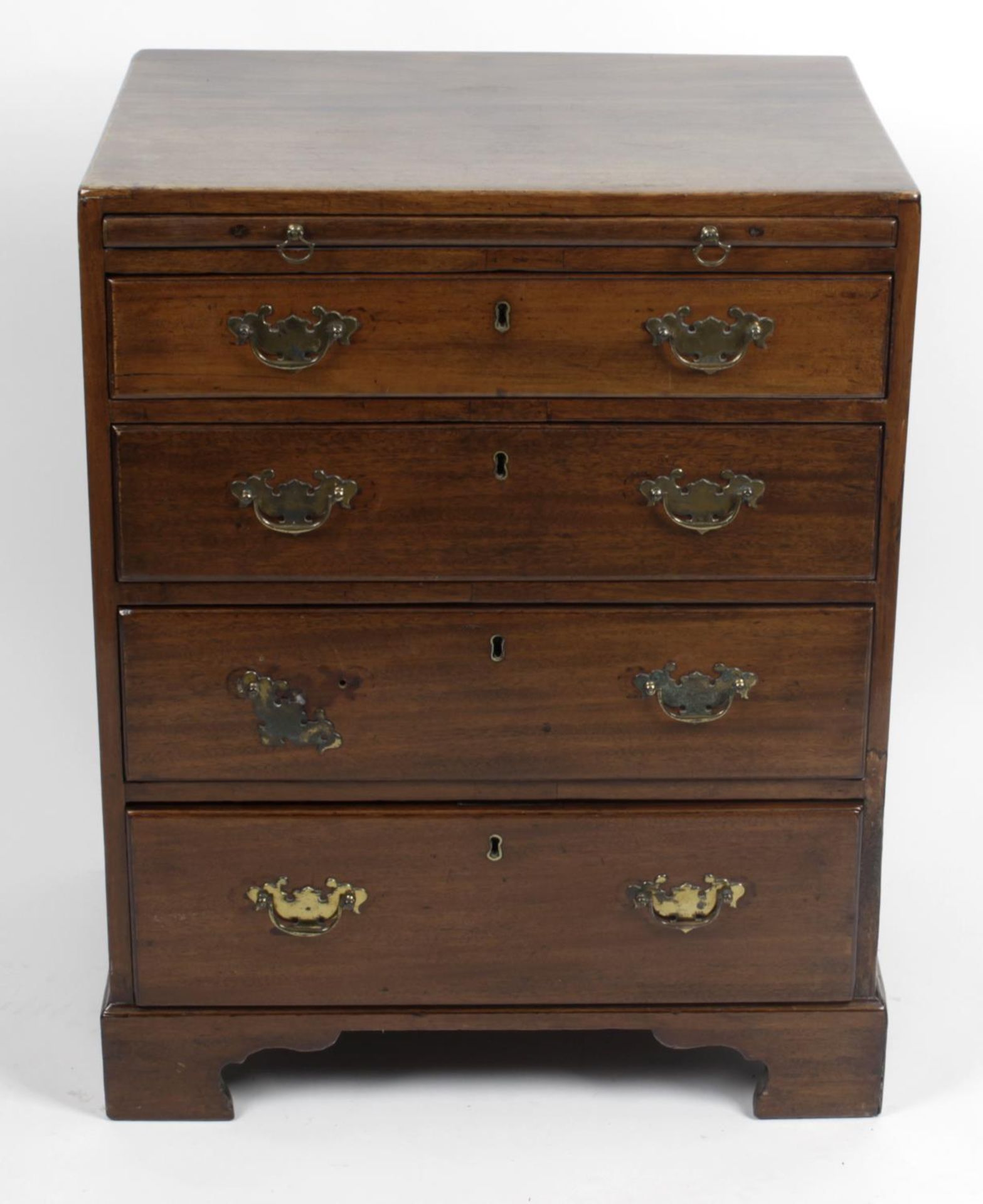 A mahogany chest of drawers,