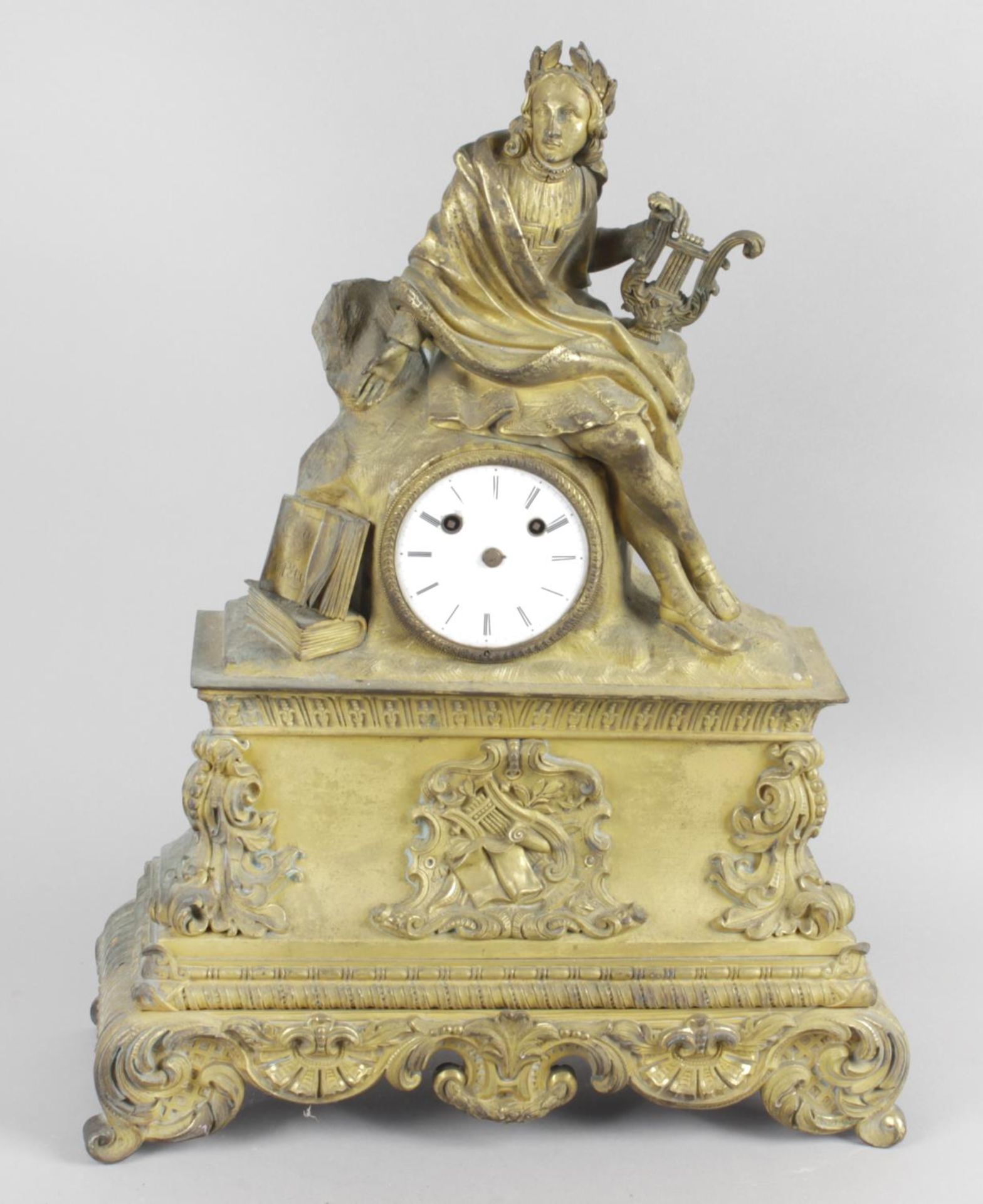 A 19th century gilt bronze cased mantel clock,