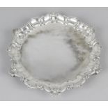 A small Edwardian plain silver salver,