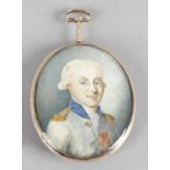 A late 18th century portrait miniature pendant,