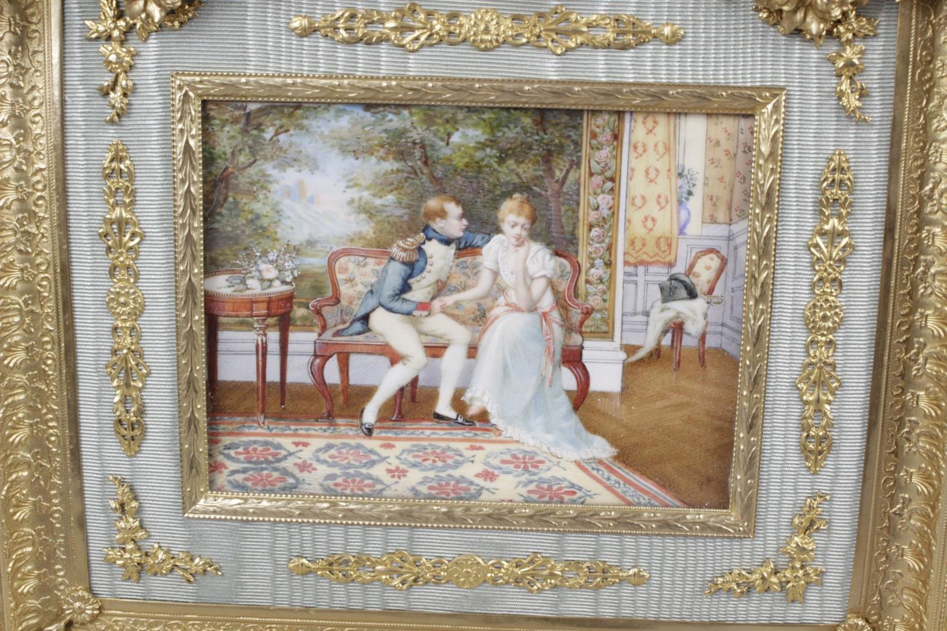 A 19th century painted portrait miniature upon ivory panel, - Image 3 of 3