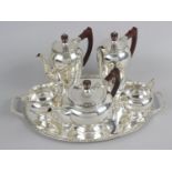 A modern silver tea service by Albert Edward Jones,