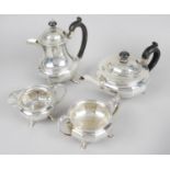 A 1920's silver matched four piece tea service,