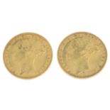Victoria, Sovereigns (2) 1874M, 1874S (S 3857, 3858A).