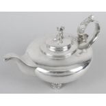 A William IV silver teapot,