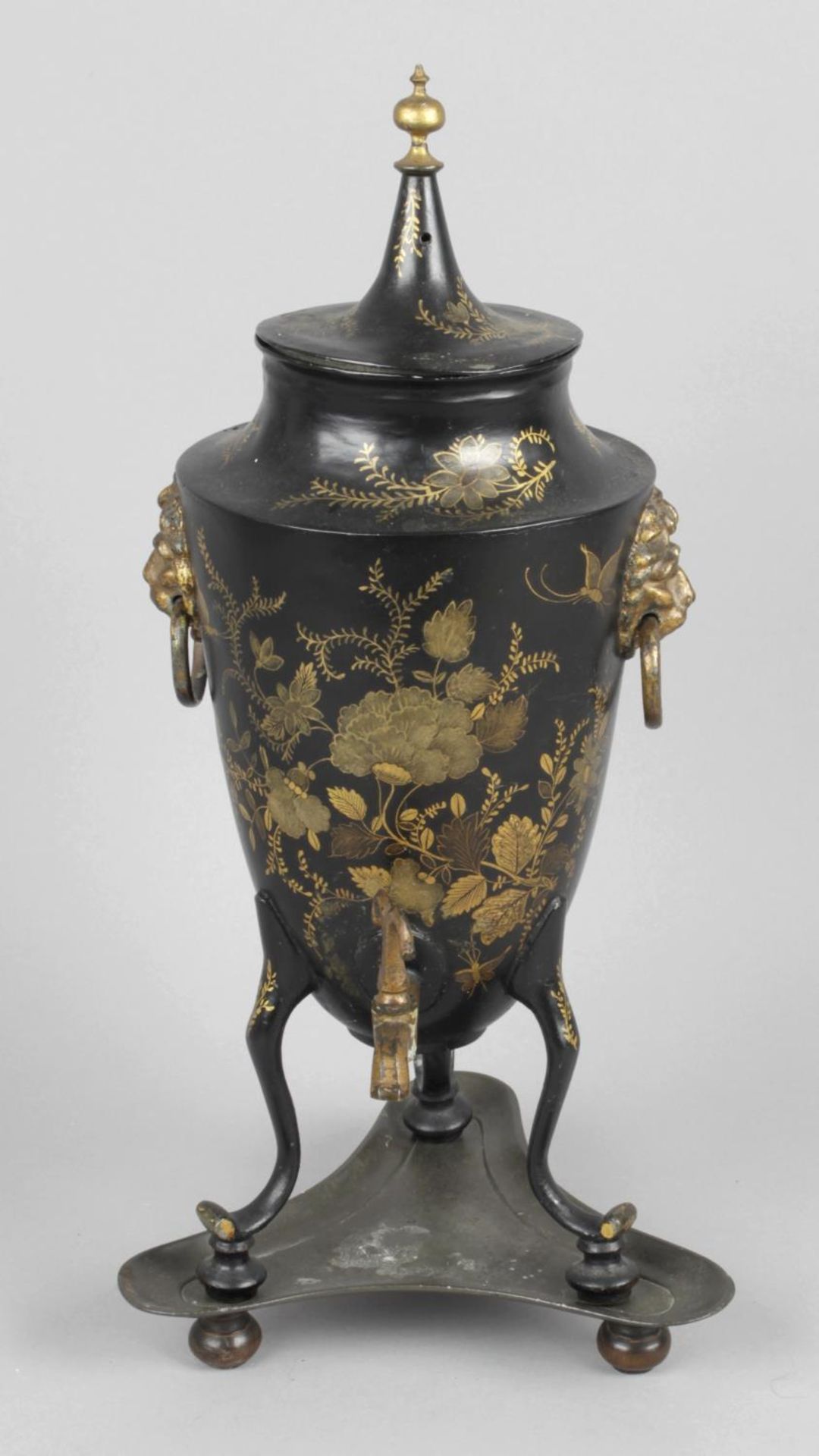 A 19th century toleware samovar,