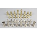 A modern silver and silver-gilt complete chess set, in a fitted case.