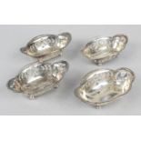A set of four Tiffany & Co sterling silver nut dishes,