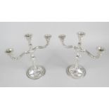 A pair of twin-branch candelabra,