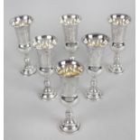 A set of six silver Kiddush cups,