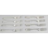 A selection of silver forks,