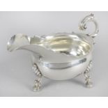 A George II silver sauce boat,