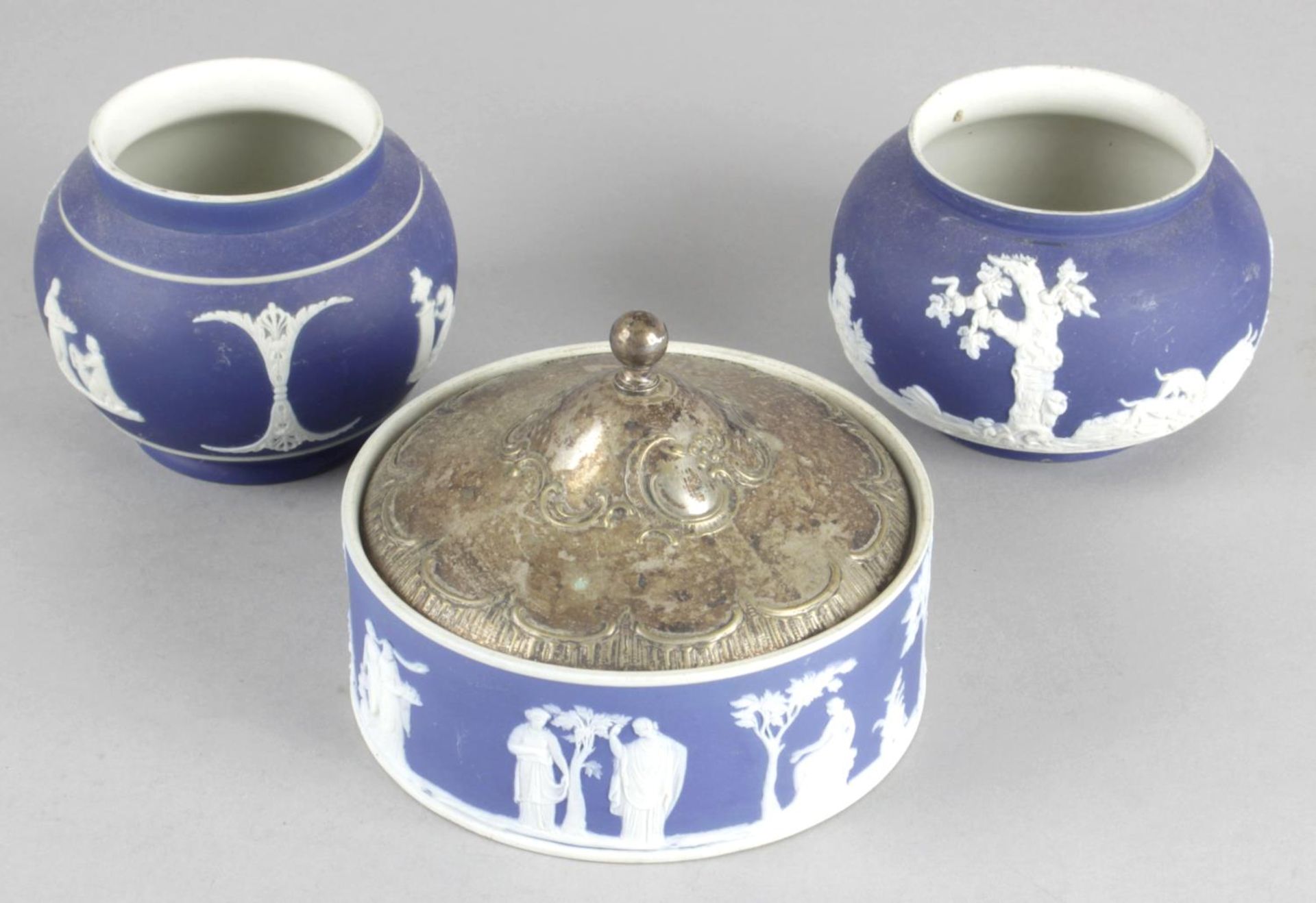 A large mixed selection of Wedgewood and other mixed jasperware,