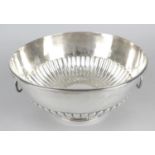 A late Victorian silver punch or rose bowl,