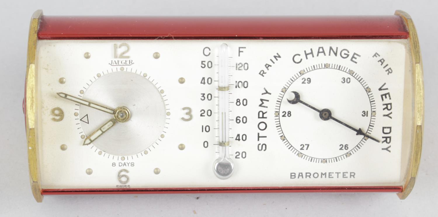 A mid 20th century Jaeger desk clock/weather station,