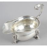 A George II silver sauce boat,