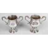 A pair of 18th century Irish silver twin-handled presentation cups,
