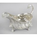 A George II silver sauce boat,