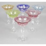 A set of four 20th century Harlequin cocktail glasses,
