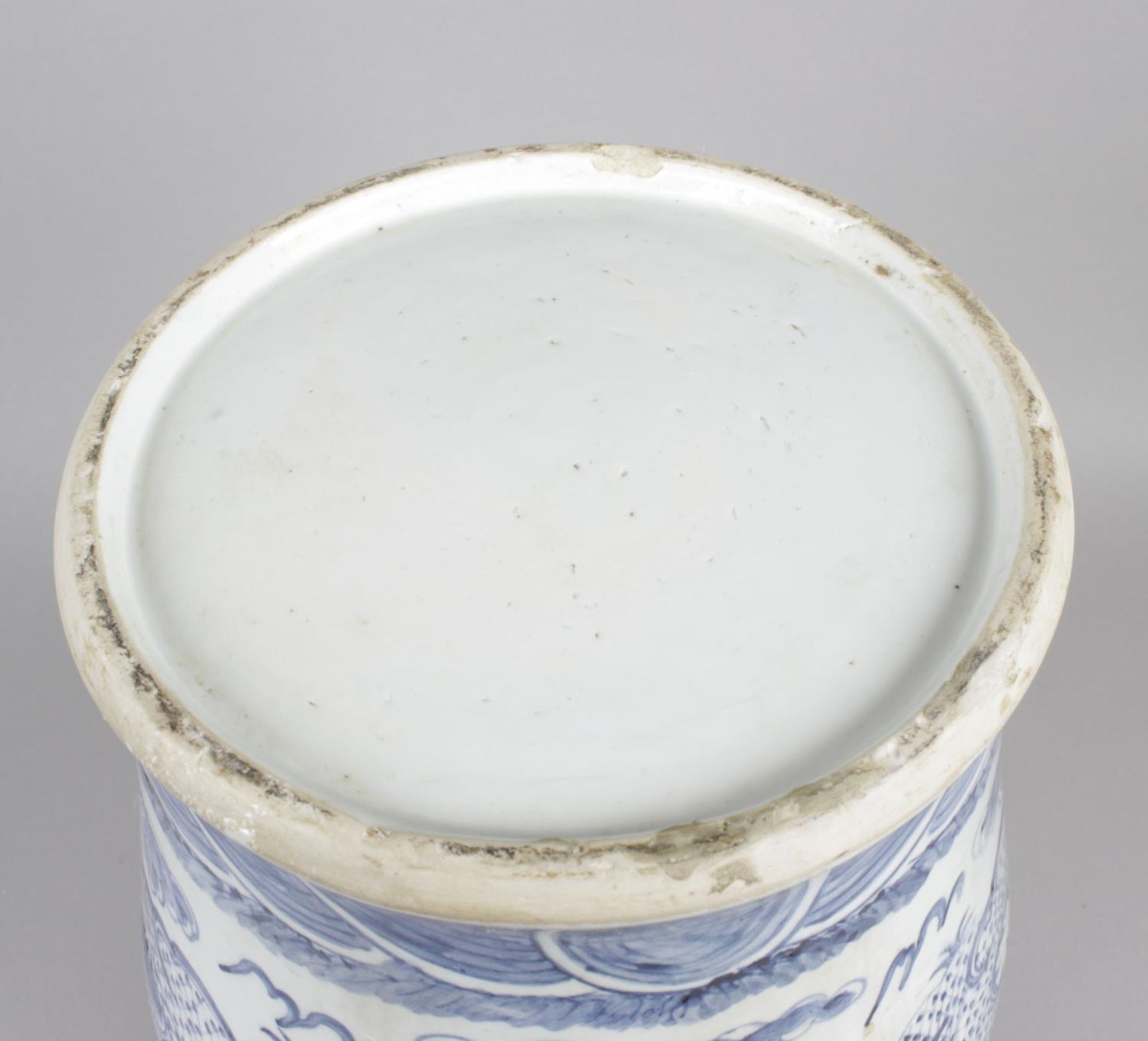 A Chinese blue and white vase and cover, - Image 2 of 2