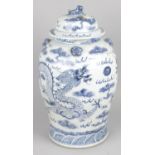 A Chinese blue and white vase and cover,