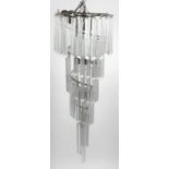 A modern Morano glass prism chandelier,