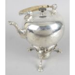 A mid-Victorian silver spirit kettle on stand,