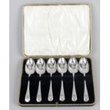 A cased set of six late Victorian silver teaspoons,