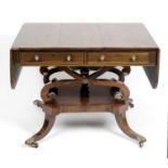 A 19th century rosewood sofa table,