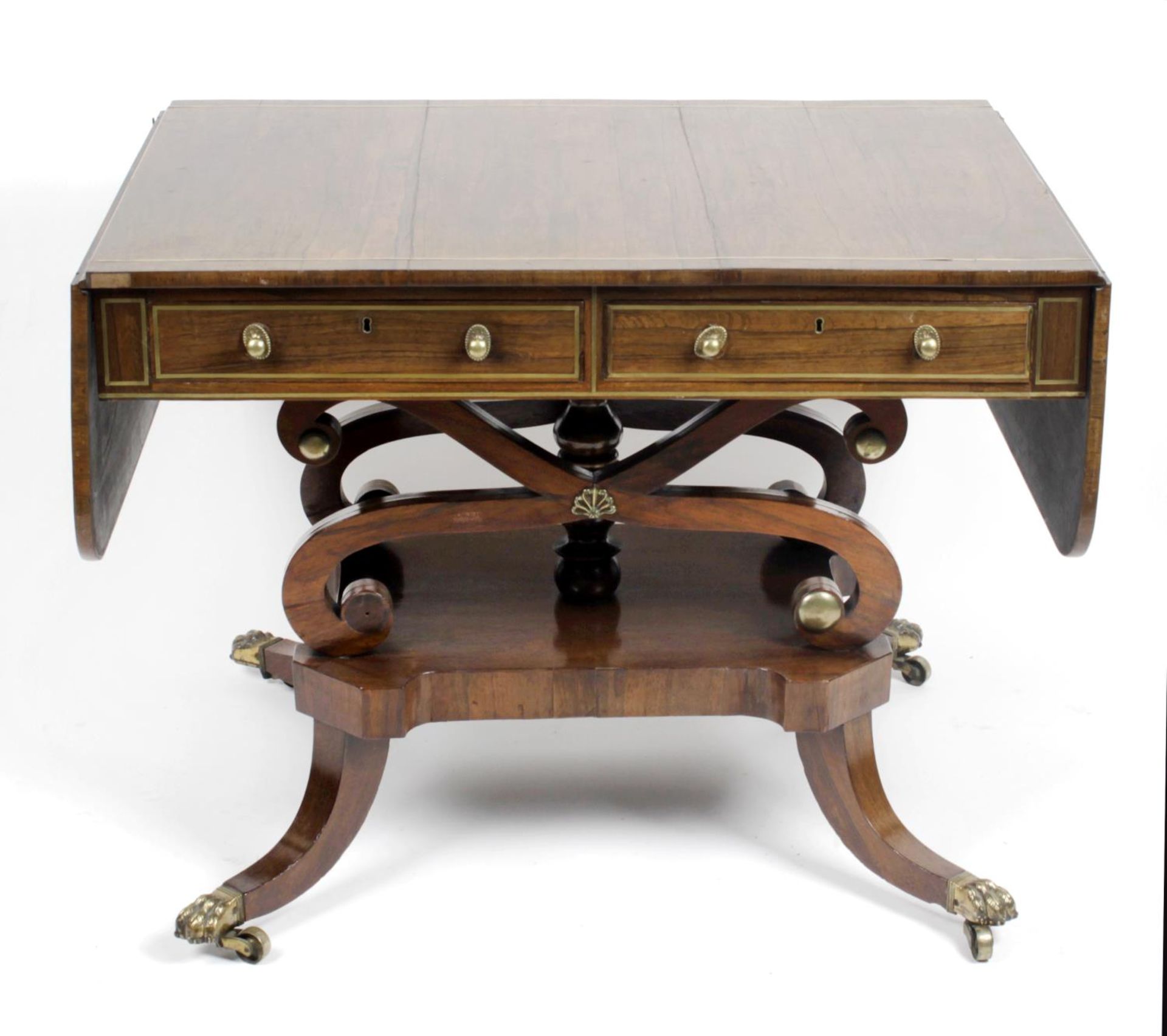 A 19th century rosewood sofa table,