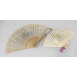 An antique ladies' folding hand held fan,