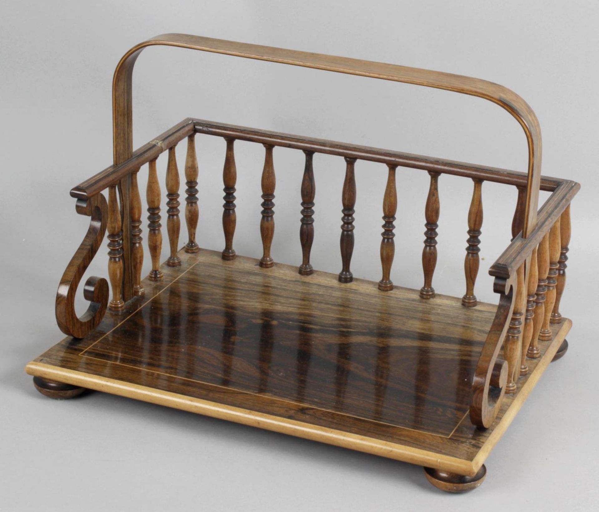 A 19th century rosewood desk tray,