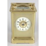 A brass cased repeater carriage clock,