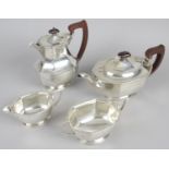 A 1930's silver four piece tea service,