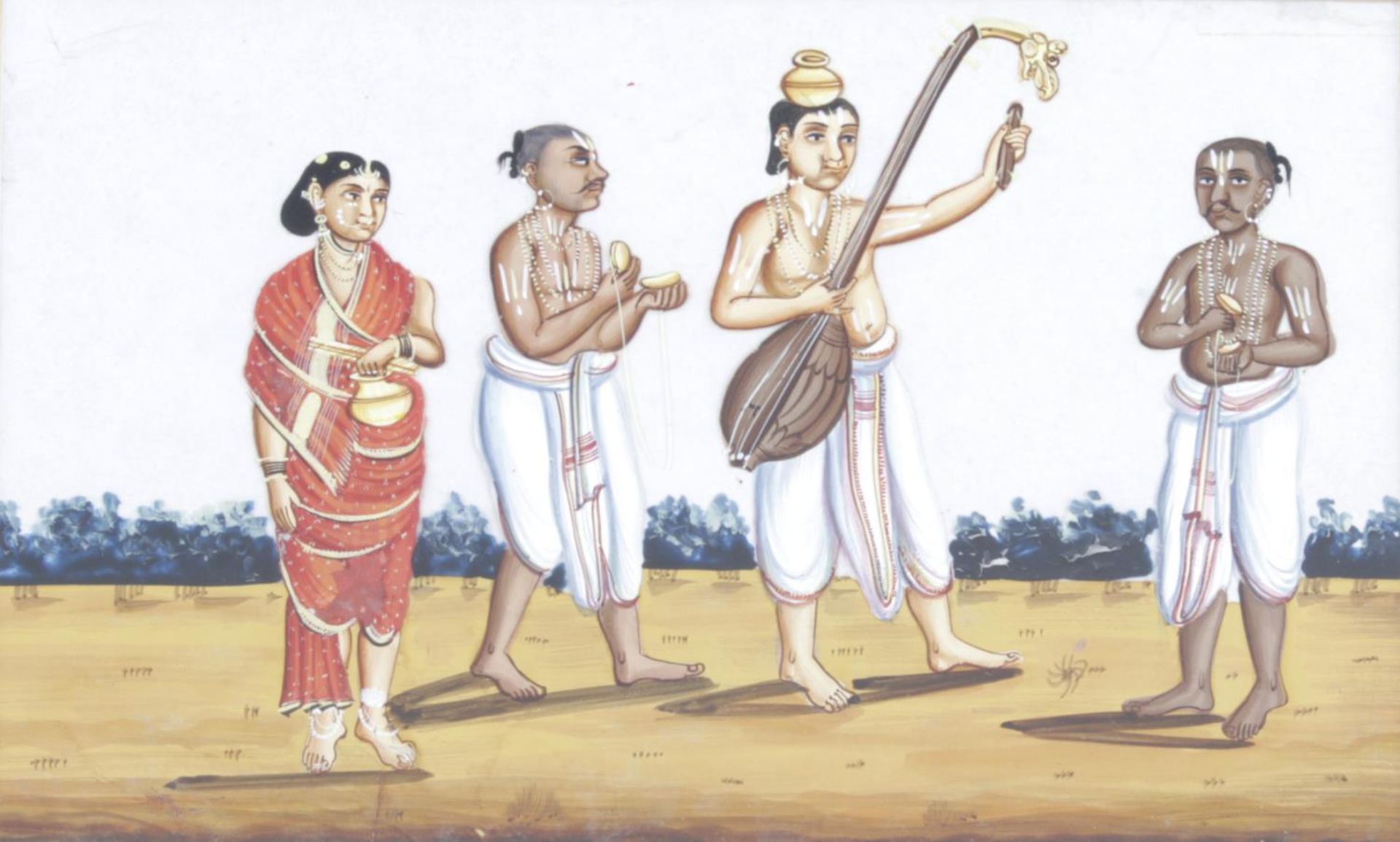 A group of twelve early twentieth century Indian school oil paintings on mica,