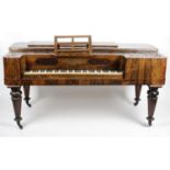 An early 19th century Collard & Collard of London rosewood veneered square piano,