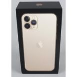 A boxed iPhone 11 pro 512GB gold, 2019 model, unknown working condition or network.