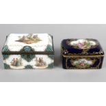 A 19th century continental porcelain box and cover,