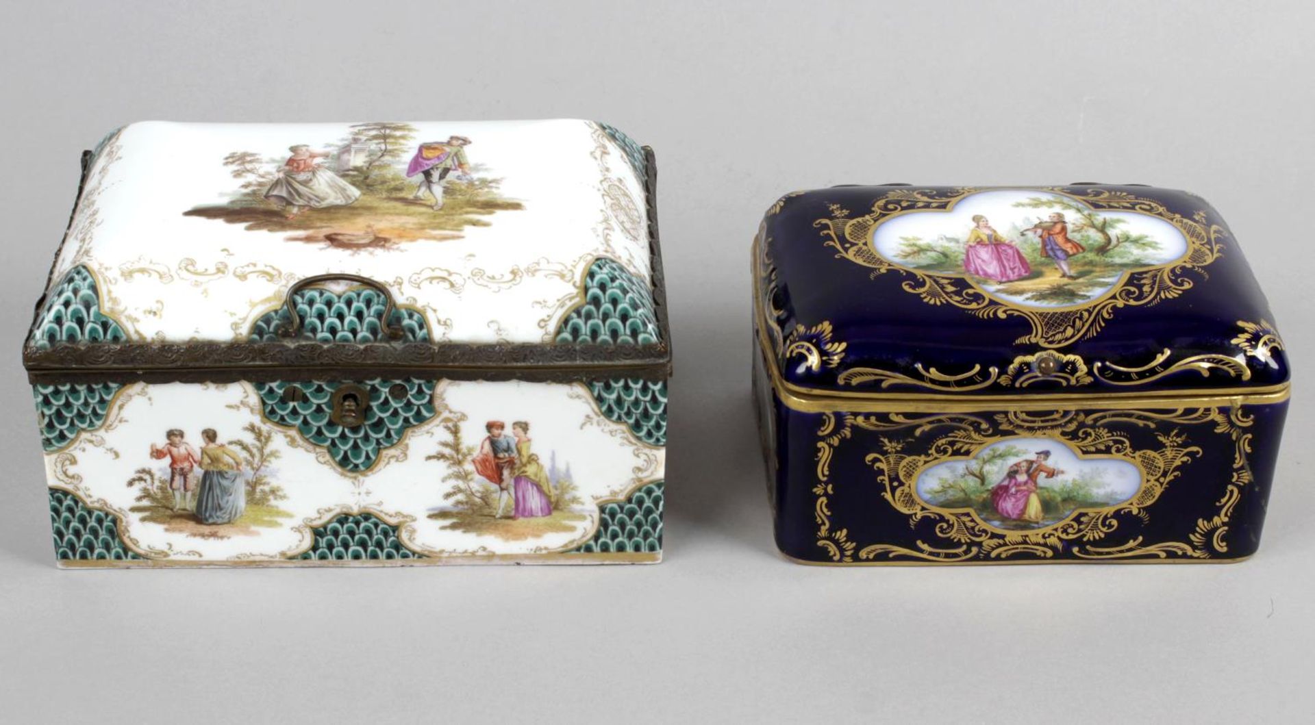 A 19th century continental porcelain box and cover,