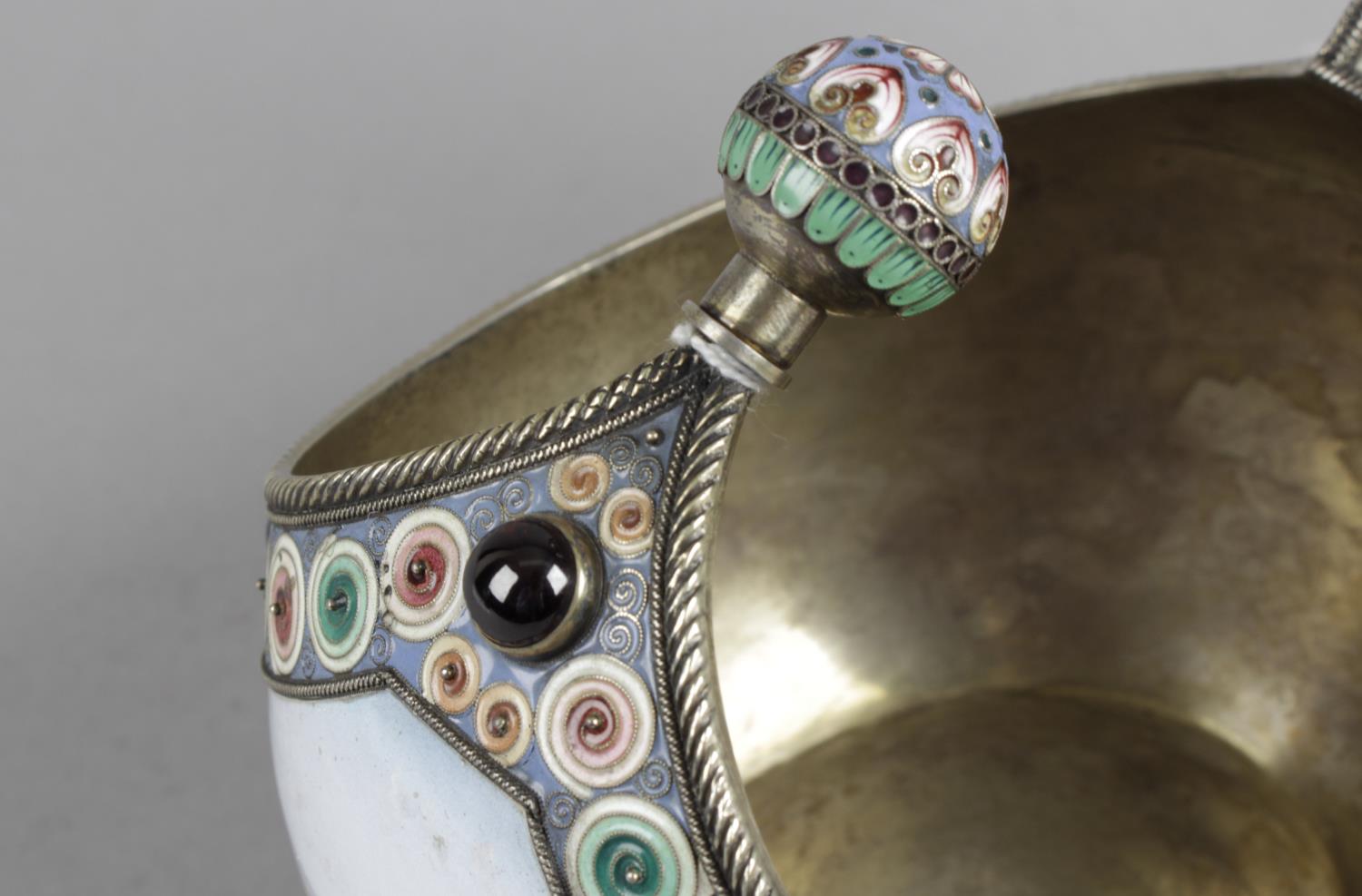 A late 20th century silver and enamel kovsh, - Image 7 of 9