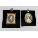 A 19th century painted portrait miniature upon an ivory panel,