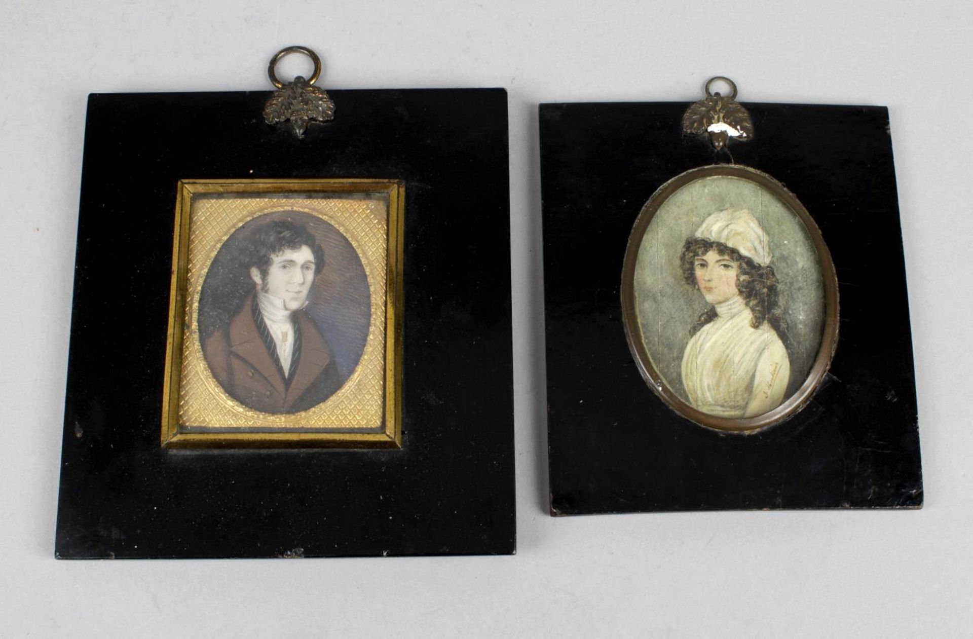 A 19th century painted portrait miniature upon an ivory panel,