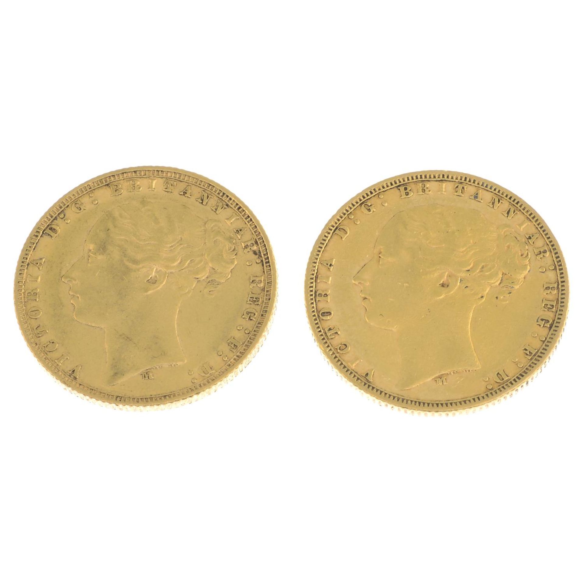 Victoria, Sovereigns 1877M (2) (S 3857).