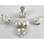 A selection of assorted silver salt,