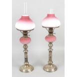 A pair of 19th century oil lamps,