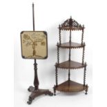 A 19th century rosewood corner what-knot stand,