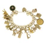 A 9ct gold charm bracelet,