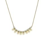 A set of 9ct gold cultured pearl jewellery,