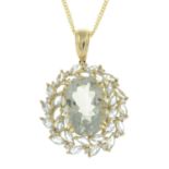 A 9ct gold prasiolite,