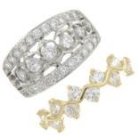 14ct gold cubic zirconia openwork band ring,